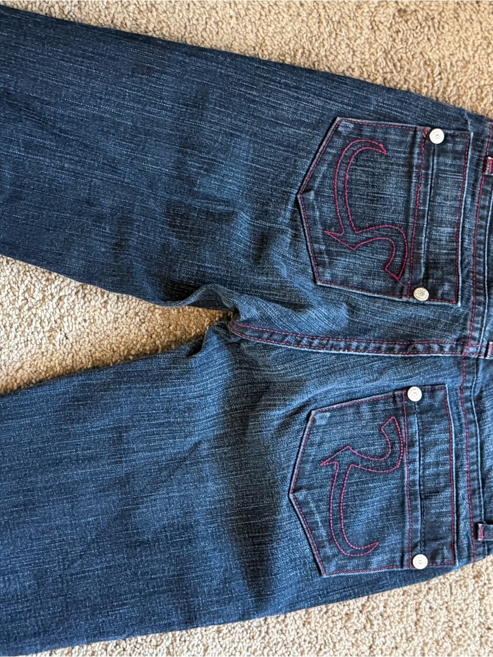 Women’s size 23 Dark Blue Denim Jeans with Red Stitching